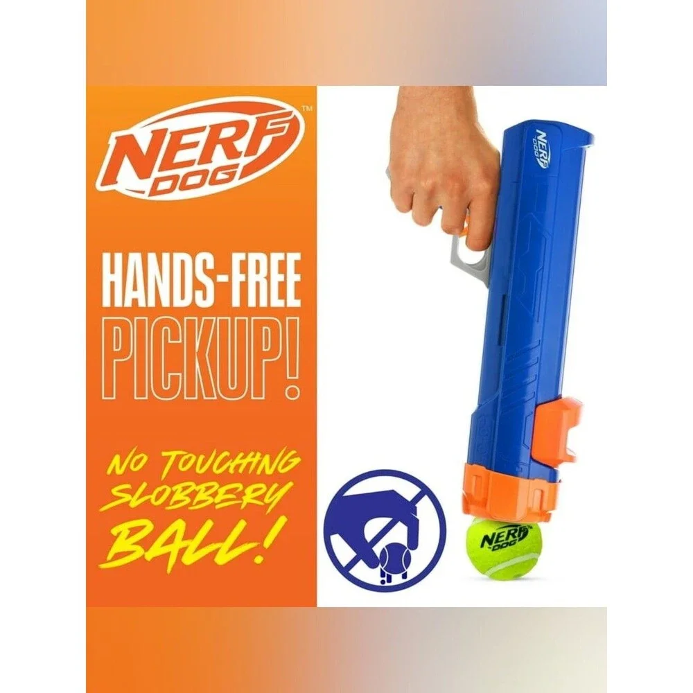 Nerf 12in Tennis Ball 35ft Blaster Dog Toy with 3 Balls- Brand New